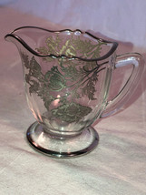 Crystal Silver Etched Creamer Depression Glass Mint - $9.99