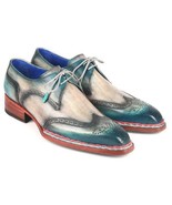 Paul Parkman Mens Shoe Derby Blue Gray Grey Norwegian Wingtip Welted 850... - $1,070.32 CAD