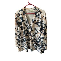 Logo Lounge Womens Size XL Cardigan button Up Camo Snap Up Pink Gray Jac... - £9.97 GBP