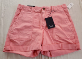 NWT Gap Girlfriend Chino Pink Cotton Shorts Size 8  Cuffed - £13.24 GBP