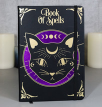 Mystic Mog Cat Book Of Spells Lined Pages Journal Book With Bookmark And Cord - £15.97 GBP