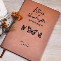 Letters to my Granddaughter Personalized Leather Journal Keepsake grandma - $49.16
