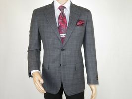 Mens sport Coat APOLLO KING English Plaid 100% Wool super 150's C17 Gray New image 3