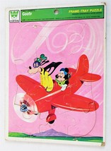 VINTAGE 1970s Whitman Disney Goofy &amp; Mickey Mouse Frame Tray Puzzle 4510H - $19.79