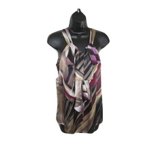 ADiva Draped Layered Blouse Scarf Sleeveless Multi Colored Womens Size Small - £7.03 GBP