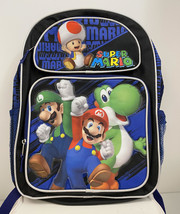 Nintendo Super Mario Bros Backpack~Luigi~Mario~Yoshi 16&quot; Backpack/ School Bag - £19.75 GBP
