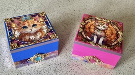 Cat Themed Trinket Box - Small   YOUR CHOICE OF 2 STYLES! - £7.87 GBP