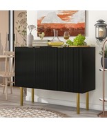 Modern Sideboard: Black Luxury Cabinet with Gold Legs - $5,050.14 MXN