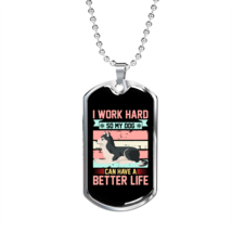 Better Life Pink Necklace Stainless Steel or 18k Gold Dog Tag 24&quot; Chain - £37.53 GBP+
