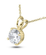 Diamond Pendant Solitaire Necklace SGL Certified G VS1 2CT Round 14K Yel... - £6,579.23 GBP
