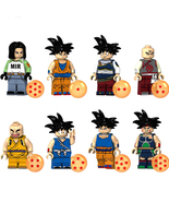 8Pcs Dragon Ball Minifigure Goku Tien Shinhan Android 18 Krillin Mini Bl... - £15.06 GBP