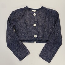 Lizzy B. RN#74972 Women's Blue/White 3-Button Cropped Blazer Jacket Chest 37 image 15