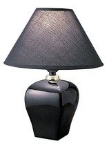 Ore International 608BK 15 Ceramic Accent Table Lamp 15&quot; x 10&quot; x 10&quot; Black - £14.25 GBP