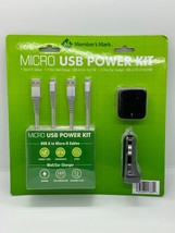 Member&#39;s Mark MIcro USB Power Pack Kit Car &amp; Wall Charger, 2 6-foot cables - £19.10 GBP
