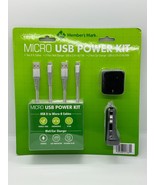 Member&#39;s Mark MIcro USB Power Pack Kit Car &amp; Wall Charger, 2 6-foot cables - £19.06 GBP