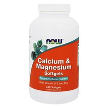 NOW Foods Calcium-Magnesium with Vitamin D and Zinc, 240 Softgels - £18.55 GBP