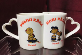 Peanuts Snoopy Hawaii Puliki Kaua Honi Kaua Hug Me Kiss Me Cup Mug Set Rare - £276.97 GBP