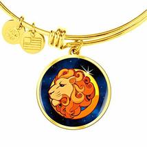 Unique Gifts Store Zodiac Sign Leo - 18k Gold Finished Bangle Bracelet - £39.50 GBP
