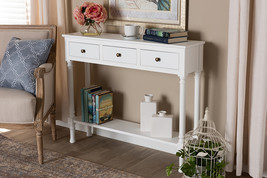 Zala French Farmhouse White 3-Drawer Entryway Console Table - $223.00