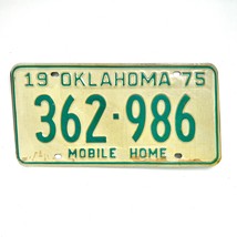 1975 United States Oklahoma Base Mobile Home License Plate 362-986 - £14.70 GBP