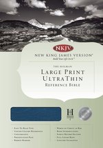 NKJV Large Print Ultrathin Reference Bible, Blue Bonded Leather Holman B... - $155.00