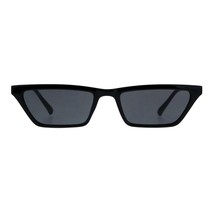 Damen Skinny Sonnenbrille Flach Trapezoid Form Retro Mode Sonnenbrille - £9.40 GBP+