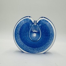 Michael Nourot Art Glass Vintage Blue Vase Perfume Bottle MCM 1980 Paper... - $49.50