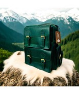 Handmade Green Leather Backpack: Laptop Travel Bag - $5,391.78 MXN