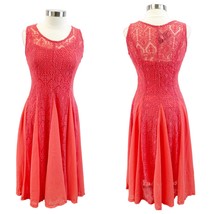 NEW Monoreno Womens Aztec Lace Sleeveless Fit &amp; Flare Midi Dress Coral S... - £26.94 GBP