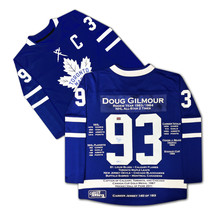 Doug Gilmour Career Jersey - Autographed - LTD ED 193 - Toronto Maple Leafs - $865.00