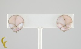 Argent Sterling Nacre Incrustation à Clipser Boucles D&#39;Oreilles Beau - $2,909.27 MXN