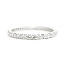 Thin Diamond Eternity Ring Wedding Band 14K White Gold Size 6.5, 1.6 MM, .43 CTW - £1,350.70 GBP