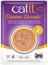 [Pack of 2] Catit Divine Shreds Tuna with Shirasu and Sweet Potato 2.65 oz - £16.47 GBP