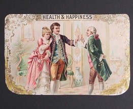 Early Health &amp; Happiness Cigar Advertising Label Trimmed Gold Embossed  - $14.99