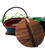 Japanese Cast Iron Sukiyaki Shabu Nabemono Personal Size Hot Pot With Wo... - $708.79 MXN