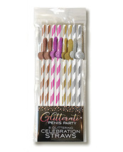 Glitterati Tall Penis Party Straws - Pack Of 8 - £11.21 GBP