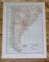 1918 Original Antique Map Of South America Brazil Argentina Peru Chile - $24.22