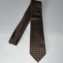 Bill Robinson Men&#39;s Tie Black, Brown &amp; Orange Print - $14.85
