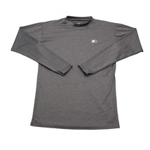 Starter Shirt Boys L Gray Dri Star Long Sleeve Mock Neck Knit Logo Pullover - £15.37 GBP