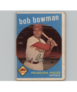 1959 Topps BOB BOWMAN #221 Phillies Baseball - £2.41 GBP