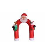 9 Foot Tall Christmas LED Inflatable Santa Teddy Bear Sugar Cane Arch De... - $59.39