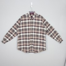 Cinch Mens Button Front Shirt Long Sleeve Plaid Western Brown White Purp... - $18.19