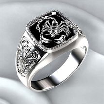 Retro Gothic Style Alloy Anniversary Wedding Scorpion Pattern Ring Punk Party Ac - £7.72 GBP+