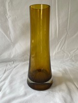Yellow/brown green glass vase Lasi Finland Riihimäen - £94.64 GBP