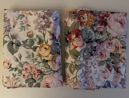 Set of 2 Vintage Ralph Lauren Allison Floral Twin Flat Sheets Multi Color EUC - $59.28