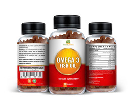 Omega-3 Fish Oil Gummies. Fish Oil Supplements/Vitamin for Men &amp; Women – Non-GM - £21.71 GBP