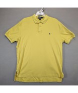 Vtg Polo by Ralph Lauren Men&#39;s L Polo Shirt Yellow Navy Pony Logo Short ... - $20.00