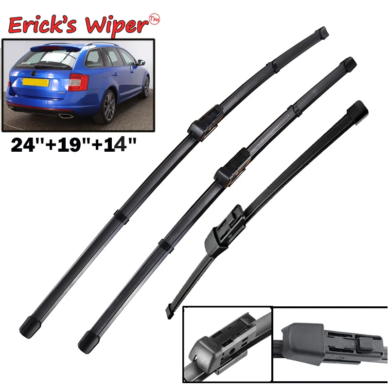 Erick&#39;s Wiper Front &amp; Rear Wiper Blades Set For Skoda Octavia 5E A7 Estate 2013 - £20.75 GBP