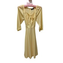 VTG Yellow Polyester Boho Chic Retro Hippie Dress - £19.45 GBP