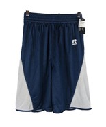 Mens Medium Reversible Basketball Shorts Blue Gray Russell No Pockets - $16.83